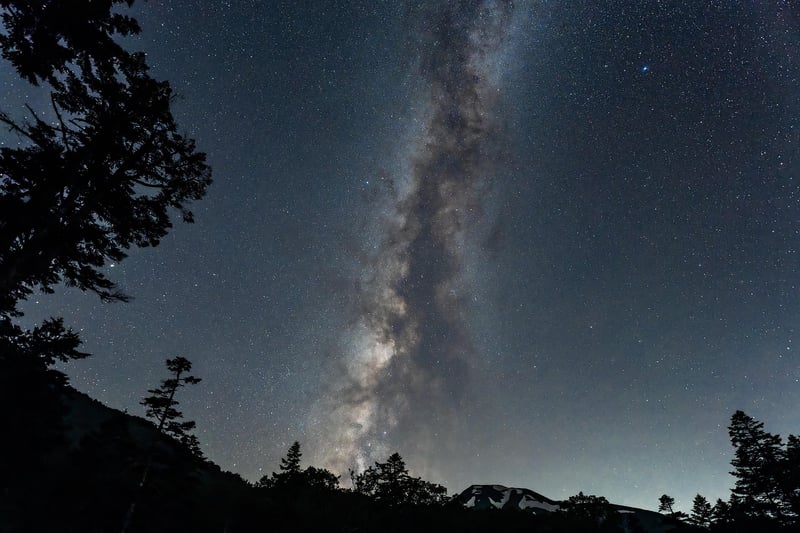 Starry Night Sky Over Water